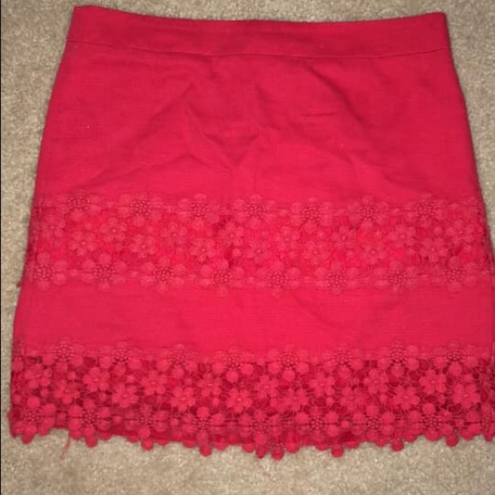 J. Crew coral lace skirt size 0